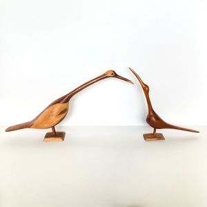 Hand carved midcentury birds